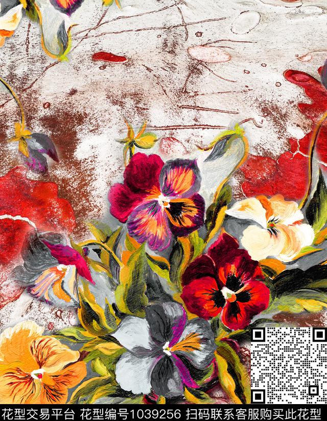 笔触中老年连衣裙数码印花华亿平台下载（图片编号: 1039256） - 瓦栏（Walan）