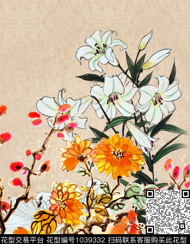 笔触中老年连衣裙数码印花华亿平台下载（图片编号: 1039332） - 瓦栏（Walan）