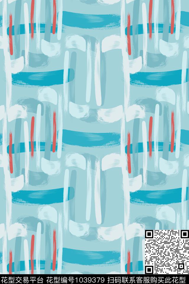 男装格子抽象手绘线条笔触数码印花华亿平台下载（图片编号: 1039379） - 瓦栏（Walan）