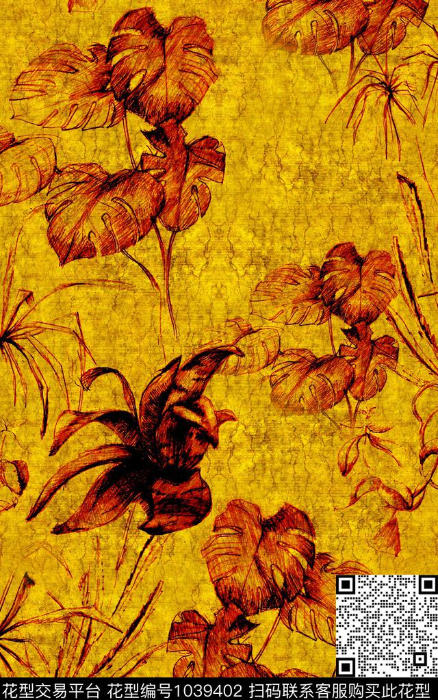 中国风笔触中老年数码印花华亿平台下载（图片编号: 1039402） - 瓦栏（Walan）