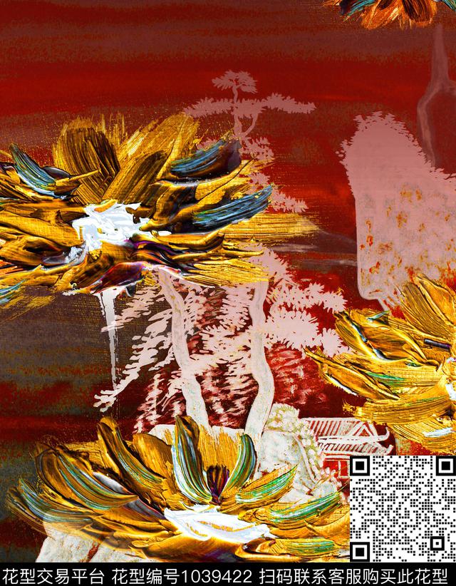 笔触中老年连衣裙数码印花华亿平台下载（图片编号: 1039422） - 瓦栏（Walan）