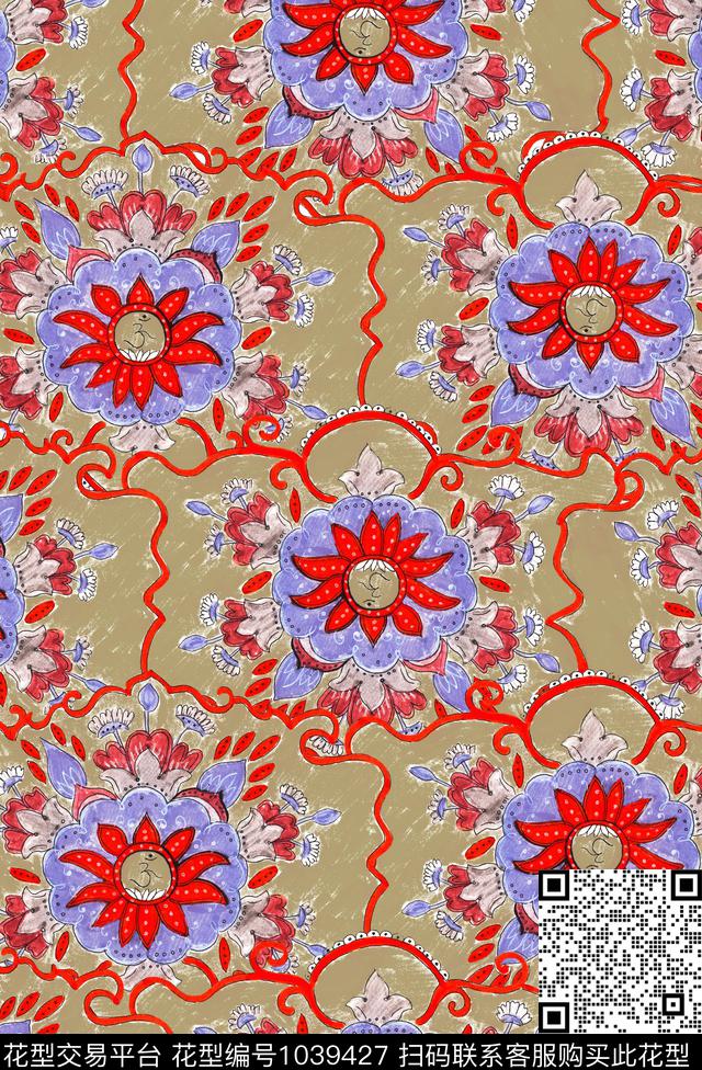 数码华亿平台民族风中老年数码印花华亿平台下载（图片编号: 1039427） - 瓦栏（Walan）