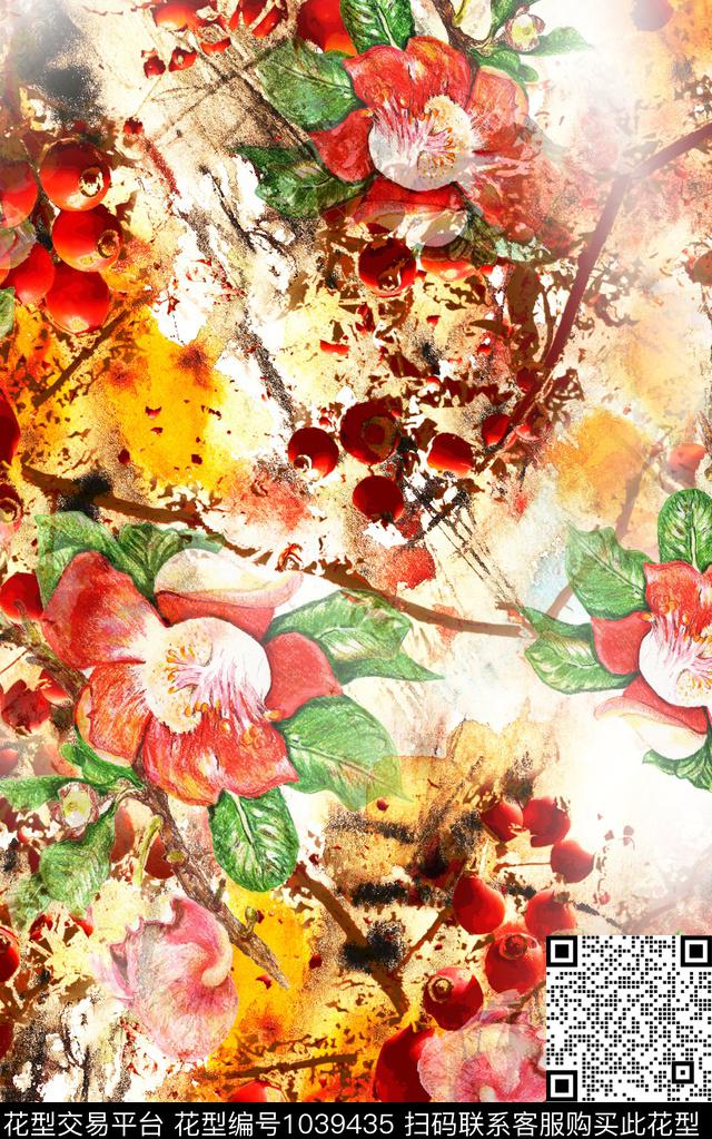 数码华亿平台抽象花卉肌理数码印花华亿平台下载（图片编号: 1039435） - 瓦栏（Walan）
