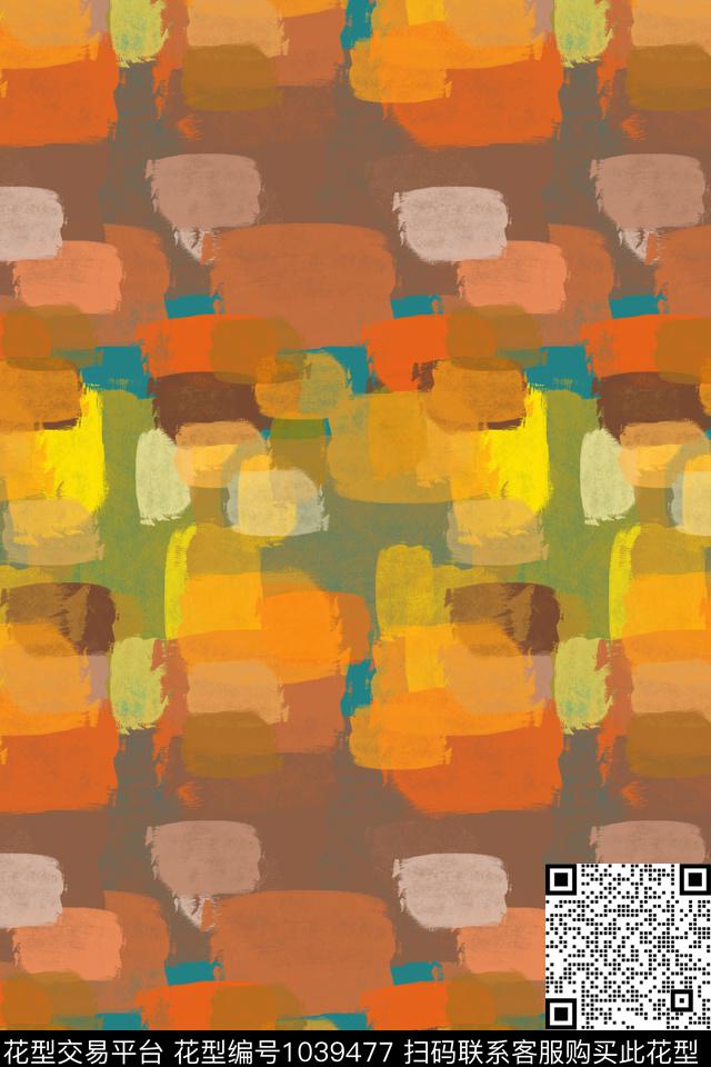 迷彩男装休闲花卉手绘线条笔触数码印花华亿平台下载（图片编号: 1039477） - 瓦栏（Walan）