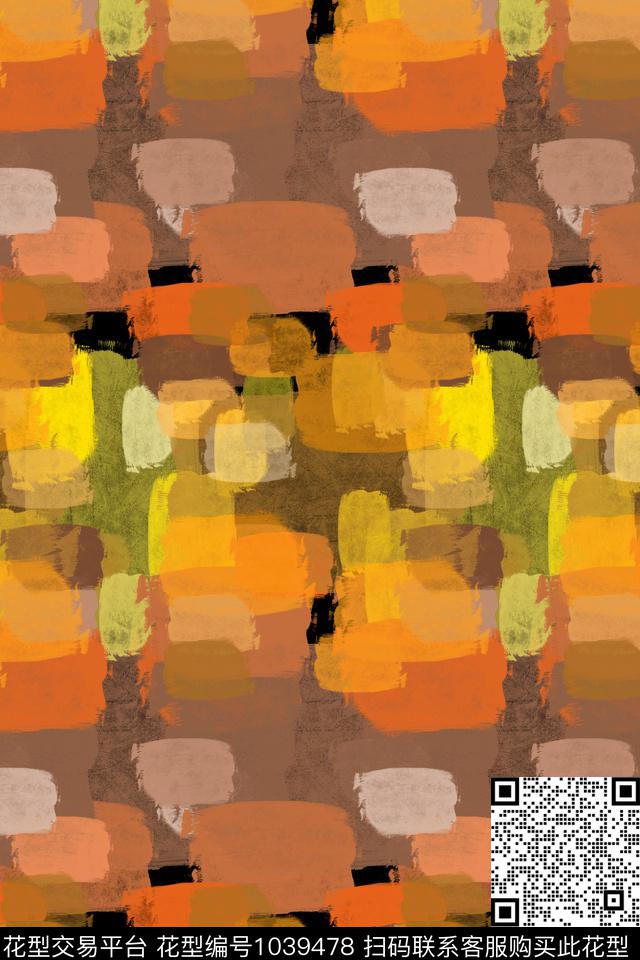 迷彩男装休闲花卉手绘线条笔触数码印花华亿平台下载（图片编号: 1039478） - 瓦栏（Walan）