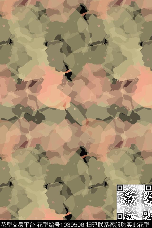 迷彩男装休闲花卉抽象色彩数码印花华亿平台下载（图片编号: 1039506） - 瓦栏（Walan）