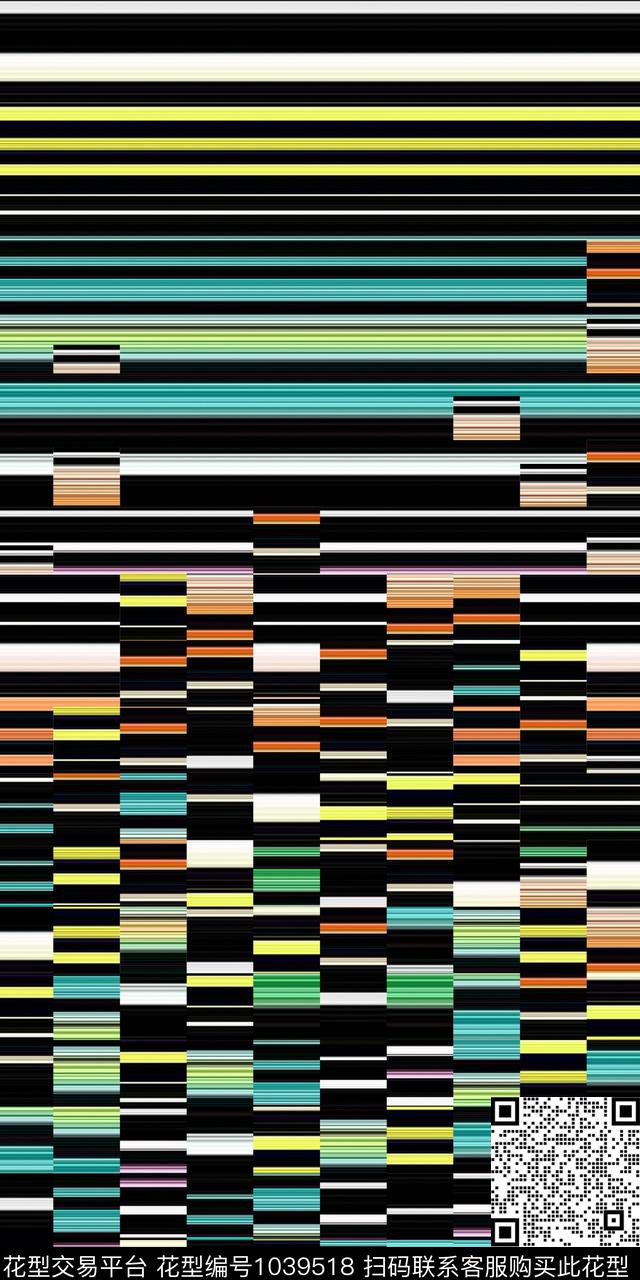 条纹抽象连衣裙数码印花华亿平台下载（图片编号: 1039518） - 瓦栏（Walan）