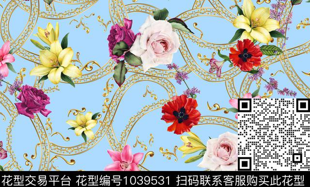 数码华亿平台花卉大牌风数码印花华亿平台下载（图片编号: 1039531） - 瓦栏（Walan）