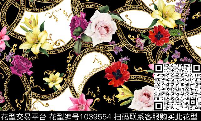 数码华亿平台花卉大牌风数码印花华亿平台下载（图片编号: 1039554） - 瓦栏（Walan）