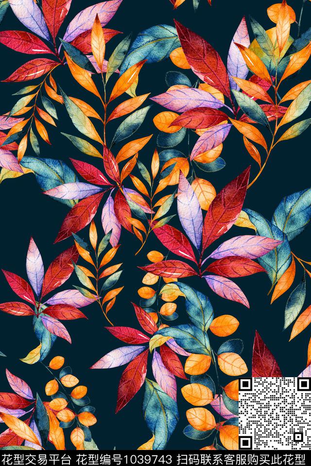 数码华亿平台女装绿植树叶数码印花华亿平台下载（图片编号: 1039743） - 瓦栏（Walan）