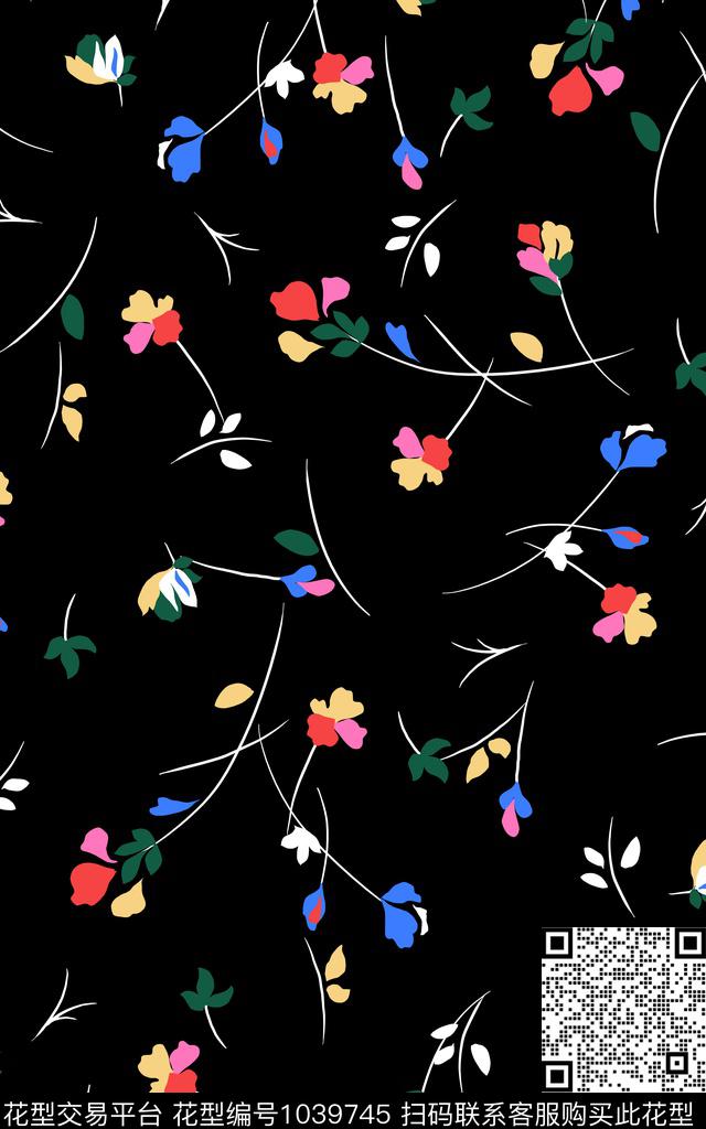 矢量小碎花花卉传统印花华亿平台下载（图片编号: 1039745） - 瓦栏（Walan）