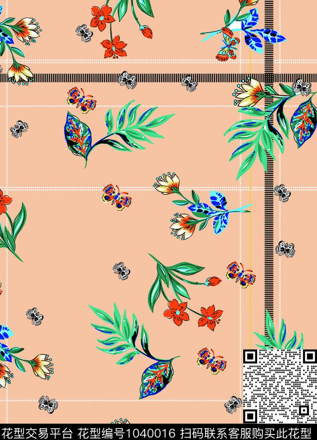 大花抽象花卉花卉传统印花华亿平台下载（图片编号: 1040016） - 瓦栏（Walan）