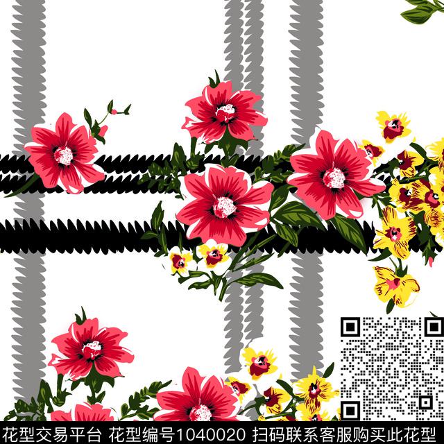 大花抽象花卉花卉传统印花华亿平台下载（图片编号: 1040020） - 瓦栏（Walan）