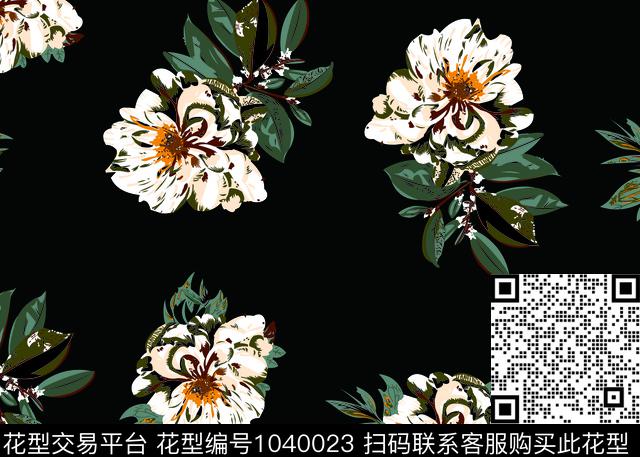 大花抽象花卉花卉传统印花华亿平台下载（图片编号: 1040023） - 瓦栏（Walan）