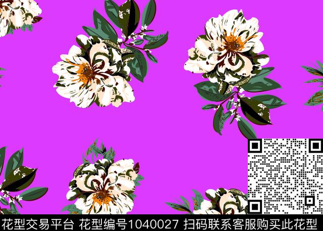 大花抽象花卉花卉传统印花华亿平台下载（图片编号: 1040027） - 瓦栏（Walan）
