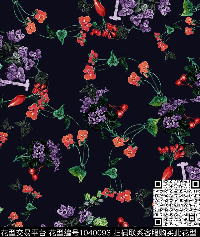 数码华亿平台花卉大牌风数码印花华亿平台下载（图片编号: 1040093） - 瓦栏（Walan）