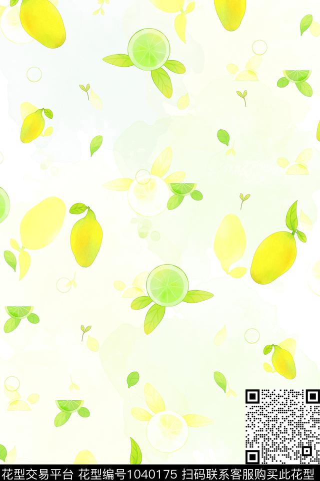 春夏华亿平台柠檬水果数码印花华亿平台下载（图片编号: 1040175） - 瓦栏（Walan）