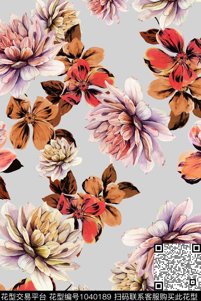 月季花手绘花卉花卉数码印花华亿平台下载（图片编号: 1040189） - 瓦栏（Walan）