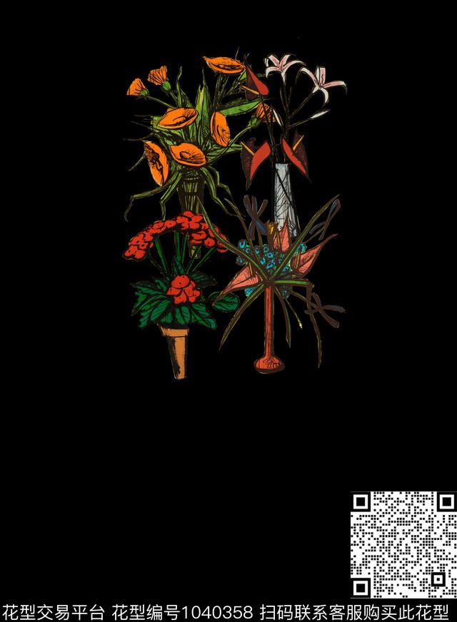 创意定位花几何数码印花华亿平台下载（图片编号: 1040358） - 瓦栏（Walan）