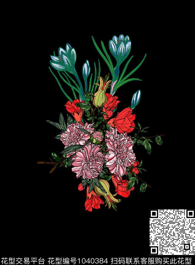 创意定位花几何数码印花华亿平台下载（图片编号: 1040384） - 瓦栏（Walan）