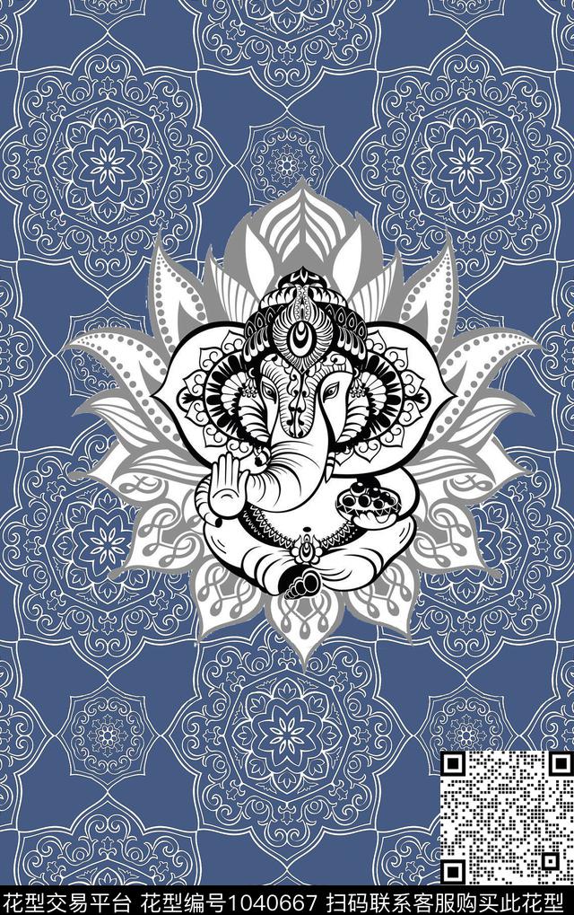 民族风东南亚动物数码印花华亿平台下载（图片编号: 1040667） - 瓦栏（Walan）