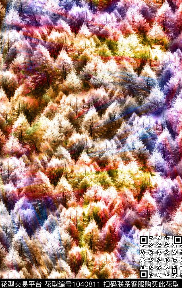植物抽象绣花华亿平台数码印花华亿平台下载（图片编号: 1040811） - 瓦栏（Walan）