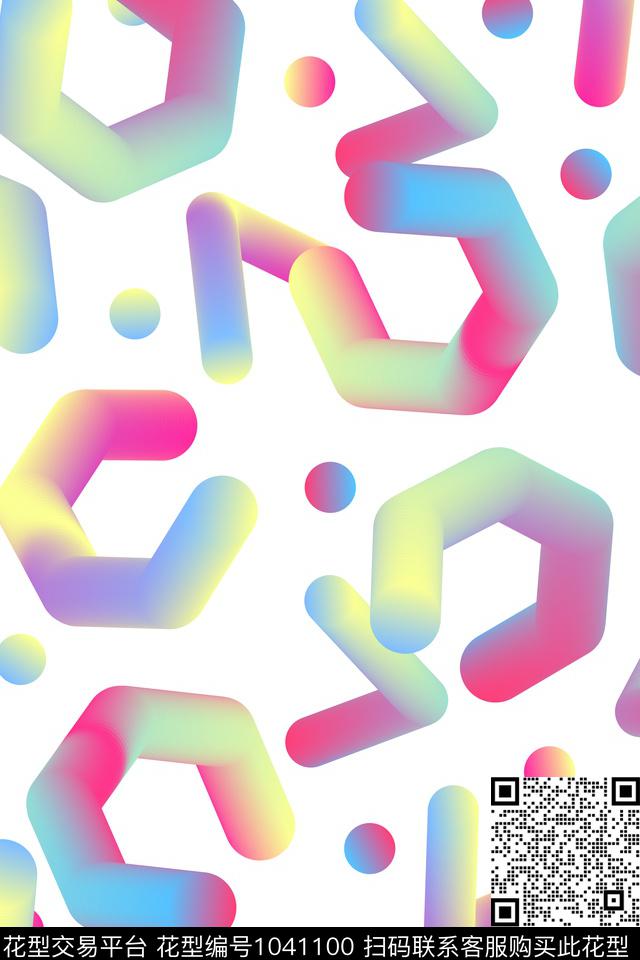 抽象渐变几何数码印花华亿平台下载（图片编号: 1041100） - 瓦栏（Walan）