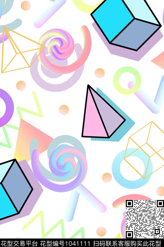 抽象渐变几何数码印花华亿平台下载（图片编号: 1041111） - 瓦栏（Walan）