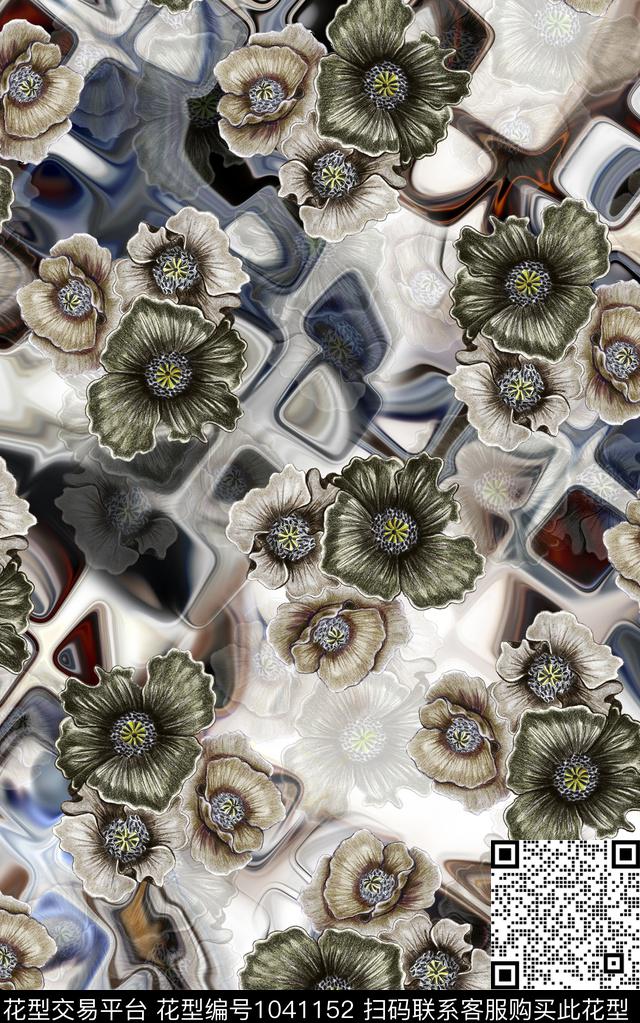 数码华亿平台民族风抽象数码印花华亿平台下载（图片编号: 1041152） - 瓦栏（Walan）