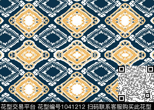 几何定位古典花纹大牌风传统印花华亿平台下载（图片编号: 1041212） - 瓦栏（Walan）