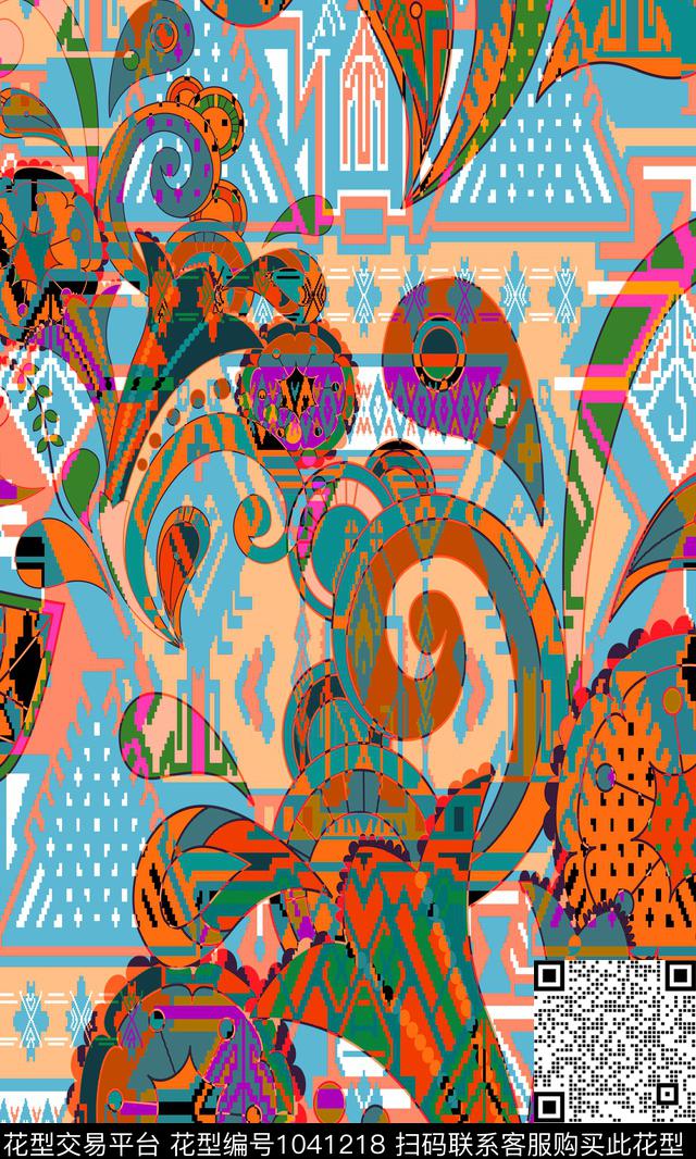 数码华亿平台女装几何数码印花华亿平台下载（图片编号: 1041218） - 瓦栏（Walan）