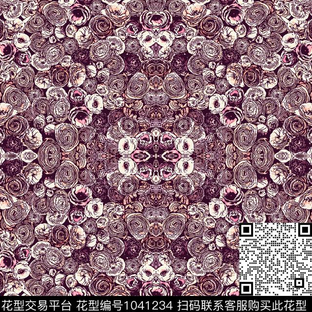 小碎花花卉女装数码印花华亿平台下载（图片编号: 1041234） - 瓦栏（Walan）