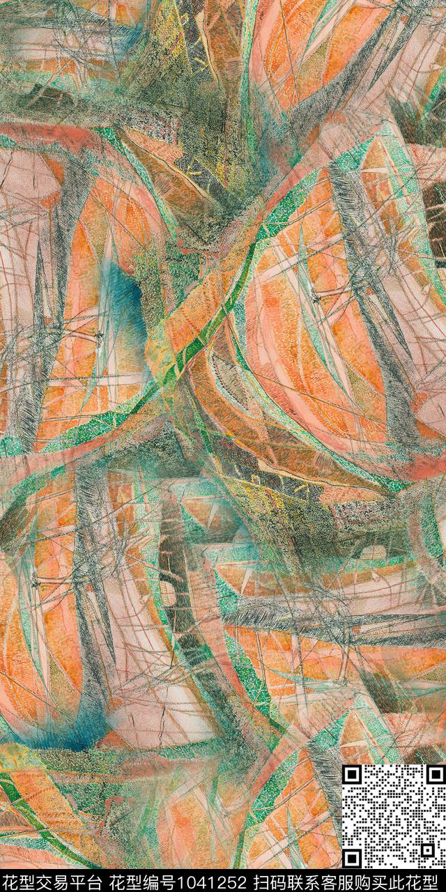 数码华亿平台抽象女装数码印花华亿平台下载（图片编号: 1041252） - 瓦栏（Walan）