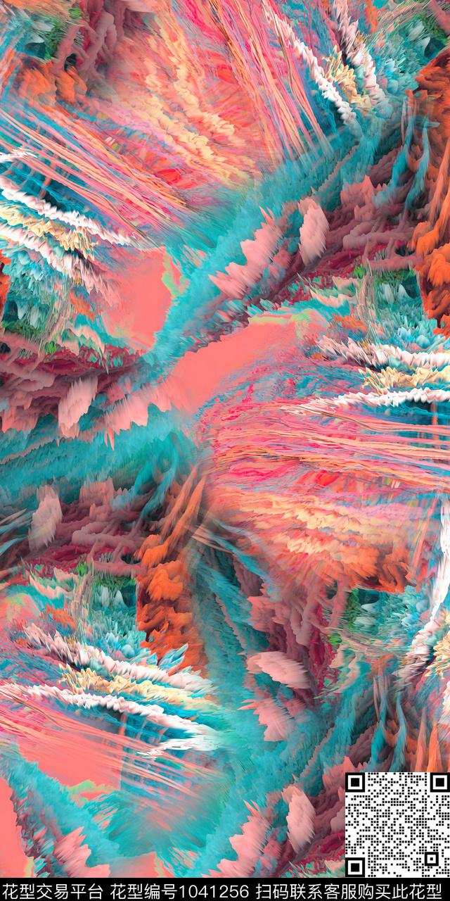 数码华亿平台抽象女装数码印花华亿平台下载（图片编号: 1041256） - 瓦栏（Walan）