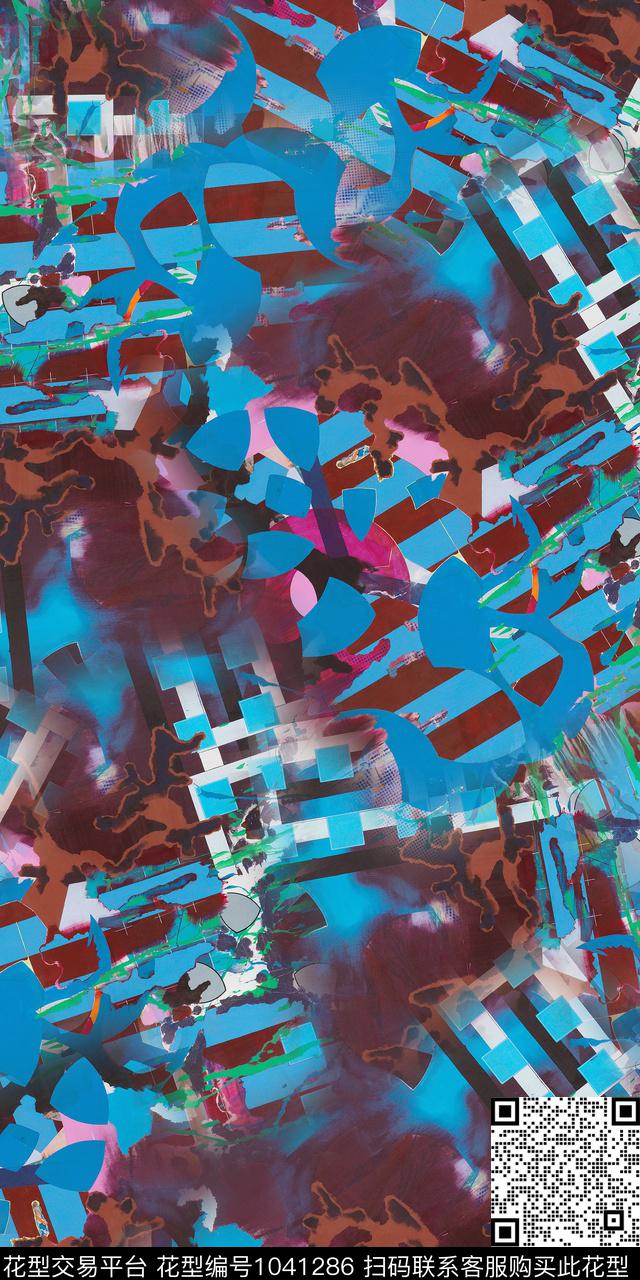 数码华亿平台抽象女装数码印花华亿平台下载（图片编号: 1041286） - 瓦栏（Walan）