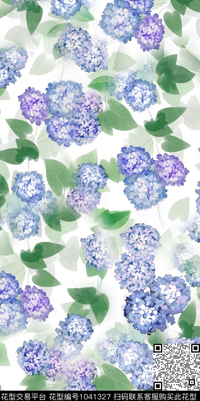 数码华亿平台水彩花卉花卉数码印花华亿平台下载（图片编号: 1041327） - 瓦栏（Walan）