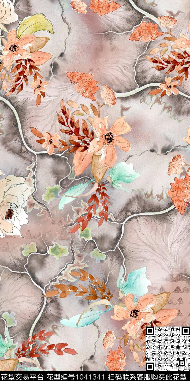 数码华亿平台花卉女装数码印花华亿平台下载（图片编号: 1041341） - 瓦栏（Walan）