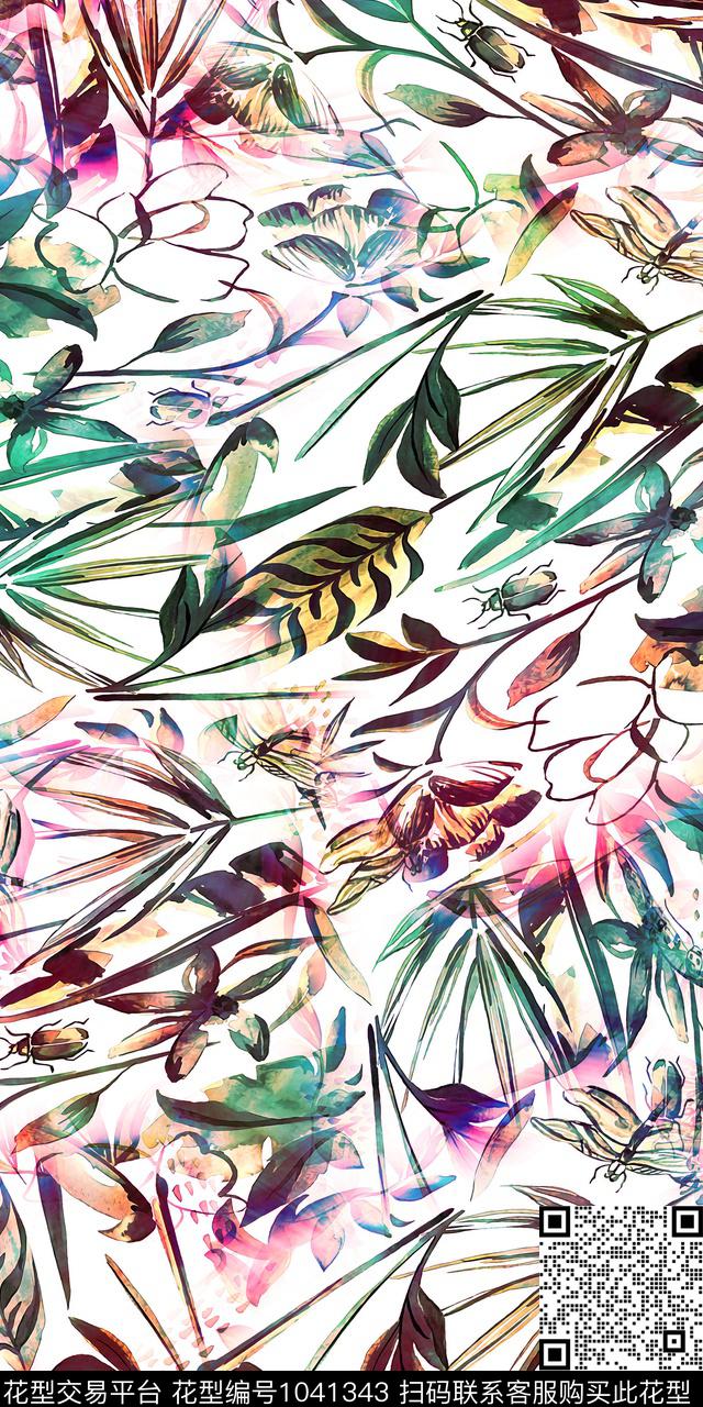 数码华亿平台水彩花卉花卉数码印花华亿平台下载（图片编号: 1041343） - 瓦栏（Walan）