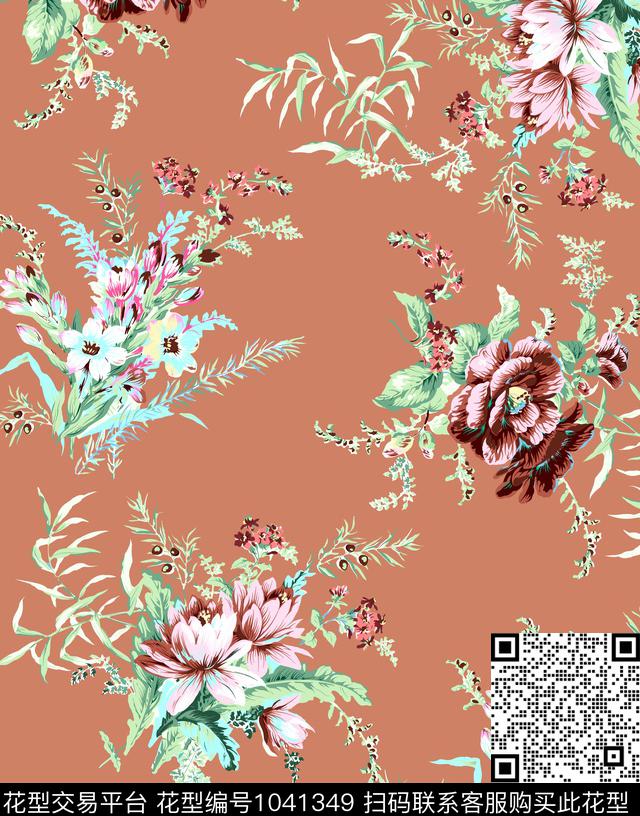 民族风花卉女装传统印花华亿平台下载（图片编号: 1041349） - 瓦栏（Walan）