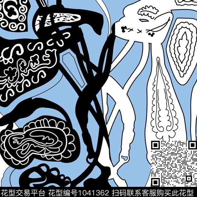 数码华亿平台民族风抽象数码印花华亿平台下载（图片编号: 1041362） - 瓦栏（Walan）