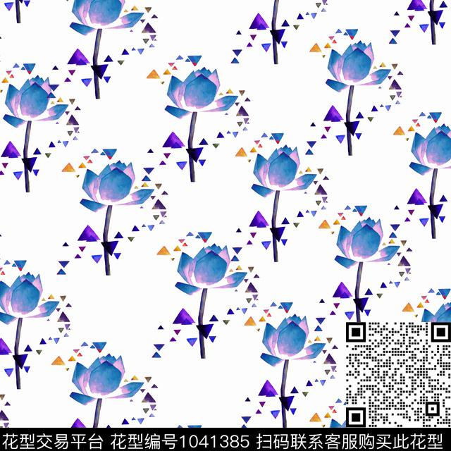 数码华亿平台抽象花卉数码印花华亿平台下载（图片编号: 1041385） - 瓦栏（Walan）