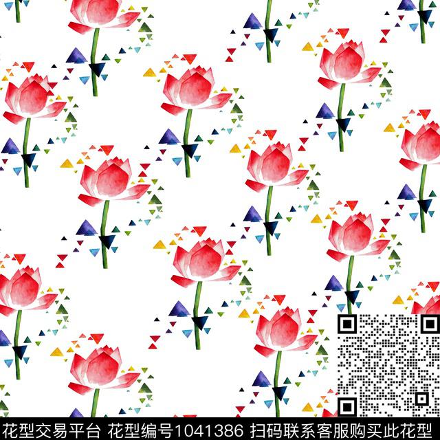 数码华亿平台抽象花卉数码印花华亿平台下载（图片编号: 1041386） - 瓦栏（Walan）