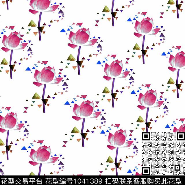 数码华亿平台抽象花卉数码印花华亿平台下载（图片编号: 1041389） - 瓦栏（Walan）