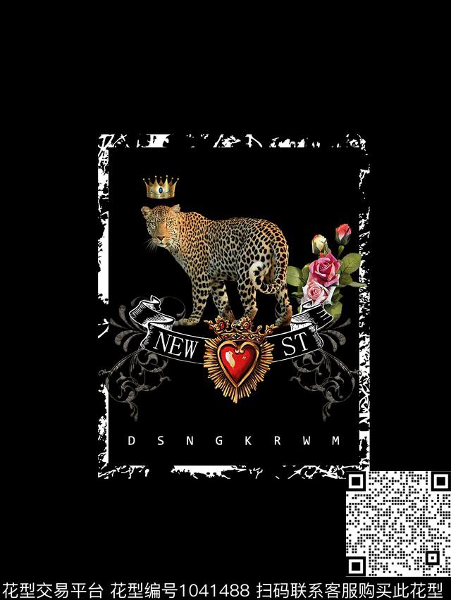 潮牌豹子花卉数码印花华亿平台下载（图片编号: 1041488） - 瓦栏（Walan）