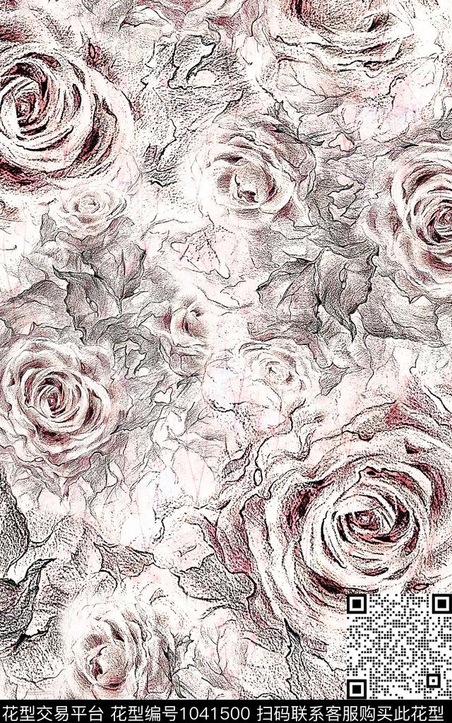 数码华亿平台民族风花卉数码印花华亿平台下载（图片编号: 1041500） - 瓦栏（Walan）