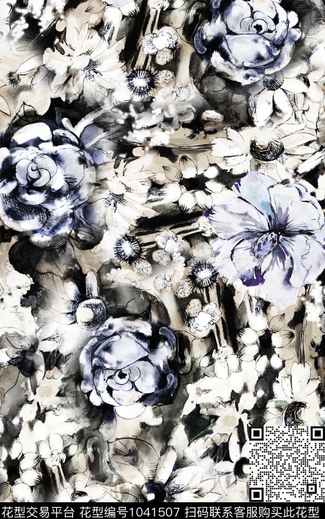 数码华亿平台民族风抽象数码印花华亿平台下载（图片编号: 1041507） - 瓦栏（Walan）