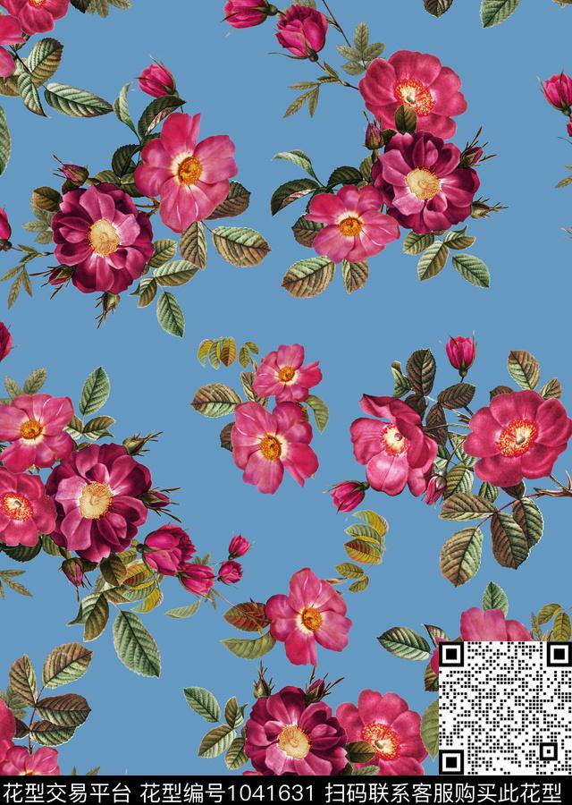 数码华亿平台花卉大牌风数码印花华亿平台下载（图片编号: 1041631） - 瓦栏（Walan）