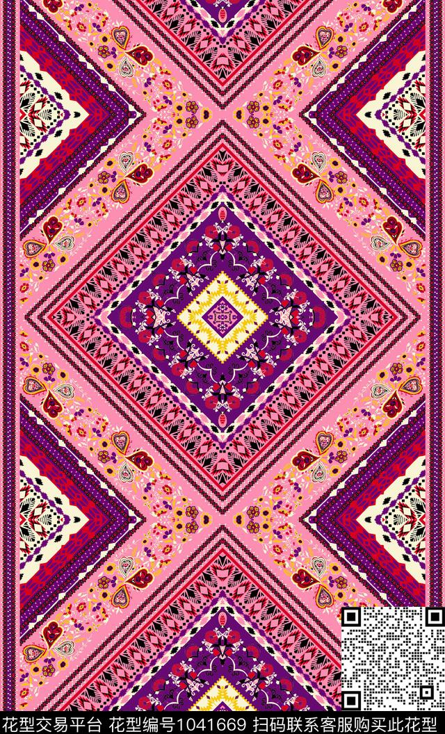 民族风欧式定位花传统纹样传统印花华亿平台下载（图片编号: 1041669） - 瓦栏（Walan）