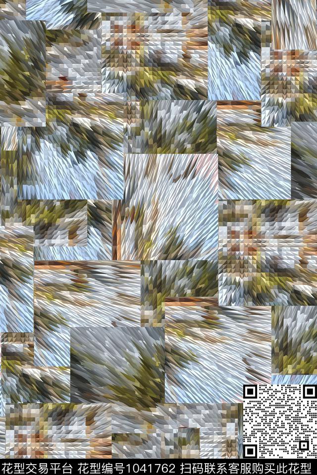 肌理女装混合拼接数码印花华亿平台下载（图片编号: 1041762） - 瓦栏（Walan）