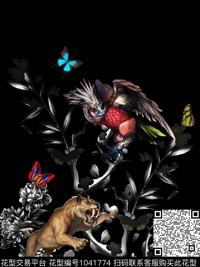 鸟花卉DOLCEGABBANA数码印花华亿平台下载（图片编号: 1041774） - 瓦栏（Walan）